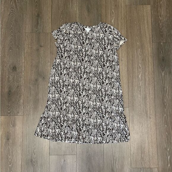 J.Jill Brown Creme Printed A-Line Dress - Size S - Picture 1 of 6